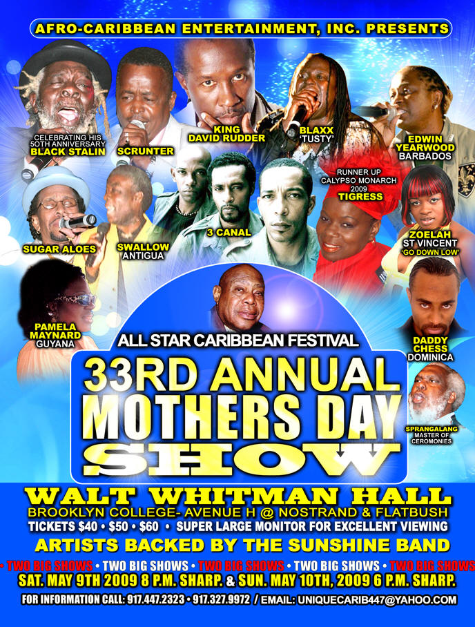 All Star Caribbean Festival 33rd Annual Mothers Day Show - Walt Whitman Hall, Brooklyn College