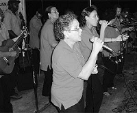 Gail Ganpat leads her band Los Buenos Parranderos on Saturday night